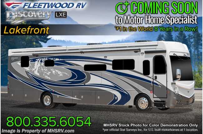 2022 Fleetwood Discovery LXE 40G Bunk Model W/ Theater Seats, Heated Floors, Tech Pkg, Ext. Freezer &amp;  Oceanfront Collection
