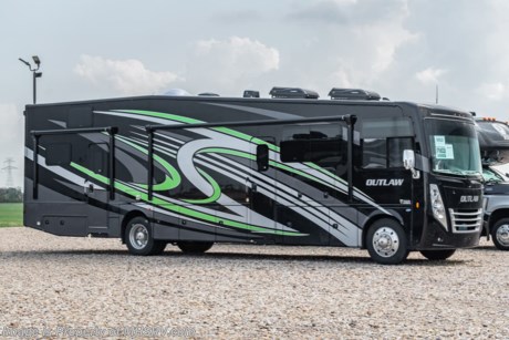 6-1-23 &lt;a href=&quot;http://www.mhsrv.com/thor-motor-coach/&quot;&gt;&lt;img src=&quot;http://www.mhsrv.com/images/sold-thor.jpg&quot; width=&quot;383&quot; height=&quot;141&quot; border=&quot;0&quot;&gt;&lt;/a&gt;  MSRP $300,968. New 2023 Thor Motor Coach Outlaw Toy Hauler model 38KB is approximately 39 feet 9 inches in length with 2 slide-out rooms, high polished aluminum wheels, residential refrigerator, electric rear patio awning, bug screen curtain in the garage, roller shades on the driver &amp; passenger windows, as well as drop down ramp door with spring assist &amp; railing for patio use. This beautiful new motorhome also features the new Ford chassis with 7.3L PFI V-8, a 6-speed TorqShift&#174; automatic transmission, an updated instrument cluster, automatic headlights and a tilt/telescoping steering wheel. Options include the beautiful full body exterior, leatherette jackknife sofas in garage and frameless dual pane windows. The Outlaw toy hauler RV has an incredible list of standard features including beautiful wood &amp; interior decor packages, LED TVs, (3) A/C units, power patio awing with integrated LED lighting, dual side entrance doors, 1-piece windshield, a 5500 Onan generator, 3 camera monitoring system, automatic leveling system, Soft Touch leather furniture and day/night shades. For additional details on this unit and our entire inventory including brochures, window sticker, videos, photos, reviews &amp; testimonials as well as additional information about Motor Home Specialist and our manufacturers please visit us at MHSRV.com or call 800-335-6054. At Motor Home Specialist, we DO NOT charge any prep or orientation fees like you will find at other dealerships. All sale prices include a 200-point inspection, interior &amp; exterior wash, detail service and a fully automated high-pressure rain booth test and coach wash that is a standout service unlike that of any other in the industry. You will also receive a thorough coach orientation with an MHSRV technician, a night stay in our delivery park featuring landscaped and covered pads with full hook-ups and much more! Read Thousands upon Thousands of 5-Star Reviews at MHSRV.com and See What They Had to Say About Their Experience at Motor Home Specialist. WHY PAY MORE? WHY SETTLE FOR LESS?
