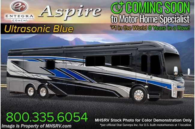 2023 Entegra Coach Aspire 44D Bath &amp; 1/2 W/ Theater Seats, Upgraded Cabinetry, Upgraded Gen, Dual Solar &amp; More