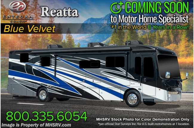 2023 Entegra Coach Reatta 39T2 Bath &amp; 1/2 W/ Theater Seating Sofa, 10KW Gen, Stonewall Grey Cabinetry &amp; More