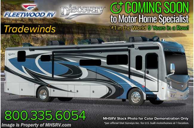 2022 Fleetwood Discovery 38N 2 Full Bath Bunk Model W/ 3 A/Cs, Motion Power Lounge, Oceanfront Collection, Dishwasher &amp; Much More