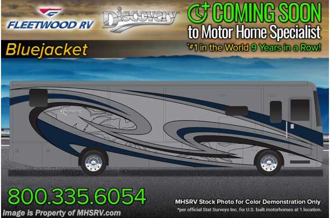 2023 Fleetwood Discovery 38W Bath &amp; 1/2 RV W/ Dishwasher, Motion Power Lounge, 3 A/Cs, Tech Pack, Booth Dinette
