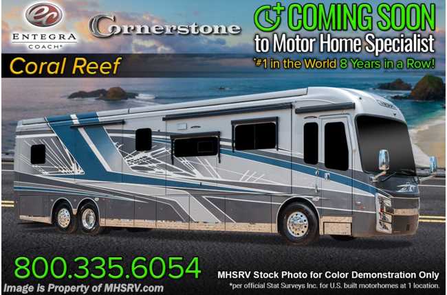 2023 Entegra Coach Cornerstone 45W Bath &amp; 1/2 W/ Lithium Battery, Booth Dinette, Theater Seating
