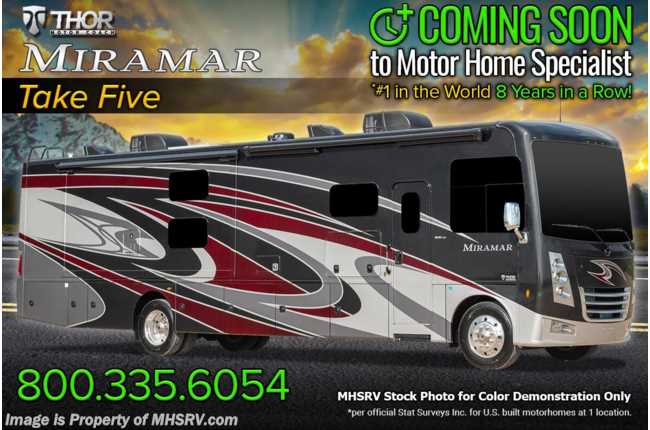 2022 Thor Motor Coach Miramar 37.1 2 Full Bath Bunk Model W/ Leatherette Theater Seats, Electric Fireplace w/ Remote &amp; More