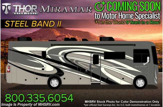 2023 Thor Motor Coach Miramar 35.2 W/ Frameless Dual Pane Windows, King Bed, Satellite &amp; More