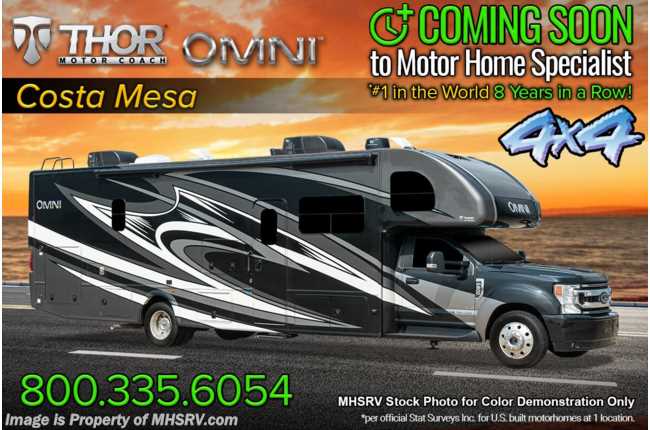 2023 Thor Motor Coach Omni RS36 Bunk Model Super C W/ Sleeper Sofa, Auto Leveling, Theater Seats, FBP, Safety Tether &amp; Much More