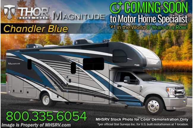 2023 Thor Motor Coach Magnitude XG32 4x4 330HP Diesel Super C W/ Alum Rims, Child Safety Tether, Theater Seats &amp; More