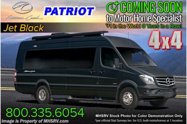 2023 American Coach Patriot MD4 4x4 Sprinter Diesel W/ Lith Freedom Pkg, Surround Cam System, Seat Heat &amp; Massage &amp; More