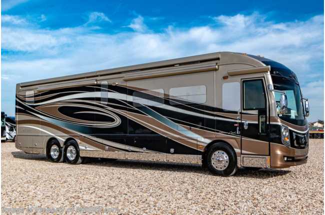 2015 American Coach American Heritage 45T Bath &amp; 1/2 W/ King Bed, Dishwasher, Ext. Entertainment, W/D, Heated Floors &amp; More