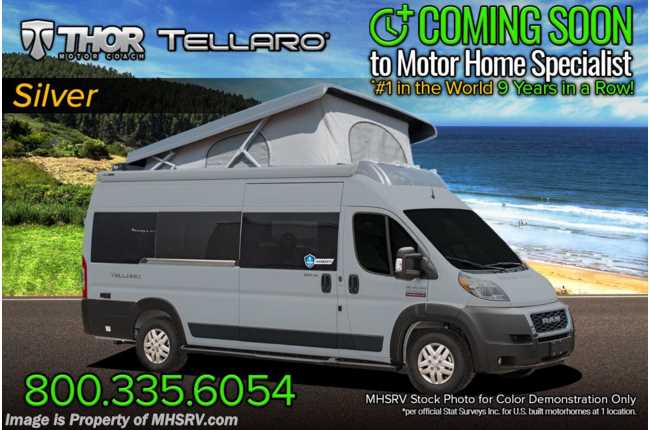 2023 Thor Motor Coach Tellaro 20J W/ New 9 Speed Tranmission, Lane Assist, Large Digital Display, Retractable Rooftop W/ Sleeping Area, Swivel Driver and Passenger Chairs &amp; Much More