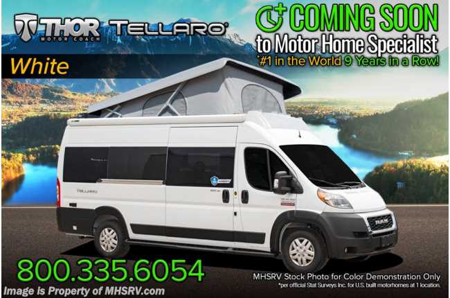 2023 Thor Motor Coach Tellaro 20J W/ New 9 Speed Tranmission, Lane Assist, Large Digital Display, Retractable Rooftop W/ Swivel Driver &amp; Passenger Chairs &amp; Much More