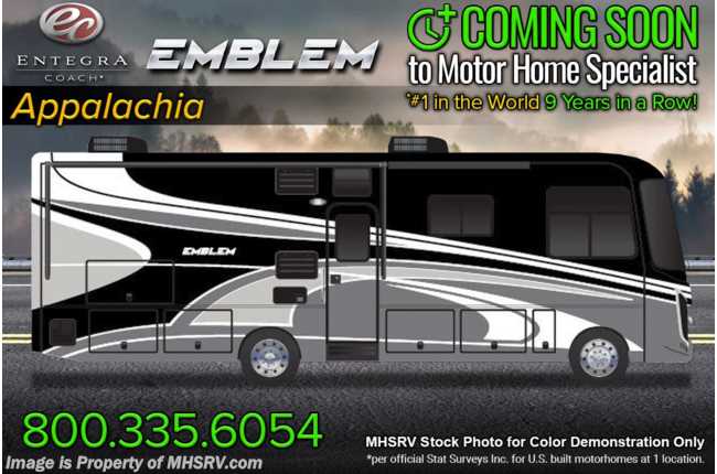 2023 Entegra Coach Emblem 36H W/ Reclining Sofa, Stack W/D, King Bed &amp; OH Loft