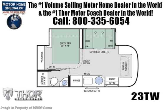 2023 Thor Motor Coach Compass 23TW All-Wheel Drive (AWD) W/ FBP, Upgraded Cabinetry &amp; Much More Floorplan