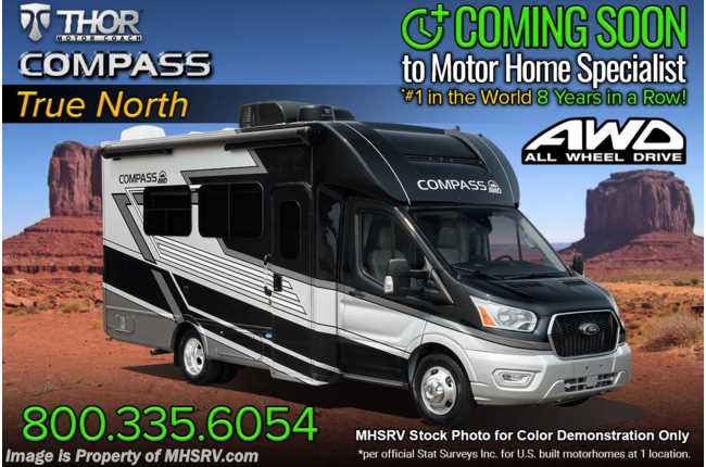 2023 Thor Motor Coach Compass 23TW All-Wheel Drive (AWD) W/ FBP, Upgraded Cabinetry &amp; Much More