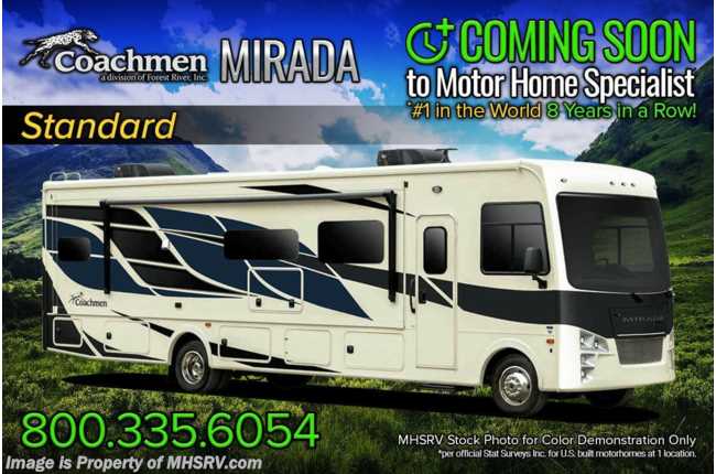 2023 Coachmen Mirada 35ES Bath &amp; 1/2 Bunk Model W/ B-O-W Living System, W/D, Power Theater Seating &amp; More!