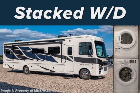 5-29 &lt;a href=&quot;http://www.mhsrv.com/coachmen-rv/&quot;&gt;&lt;img src=&quot;http://www.mhsrv.com/images/sold-coachmen.jpg&quot; width=&quot;383&quot; height=&quot;141&quot; border=&quot;0&quot;&gt;&lt;/a&gt; MSRP $226,144. New 2023 Coachmen Mirada Model 35OS RV. This beautiful class A motor home measures approximately 36 feet 10 inches in length and boast several new innovations. The Mirada is also beautifully appointed featuring hardwood cabinet doors, solid surface kitchen countertop, tile backsplash and large stainless steel farm house sink. This beautiful new class A motor home also features the new Ford&#174; 7.3L PFI V-8 engine and a 6-speed TorqShift&#174; automatic transmission, an updated instrument cluster, automatic headlights and a tilt and telescoping steering wheel. Options include a stackable washer/dryer and power theatre seating upgrade. A few standard features and construction highlights that help set the Mirada apart include 1-piece fiberglass roof, Azdel™ Nobel Select sidewalls, solar privacy shades throughout, power windshield shade, flush mounted 3 burner range with oven, glass door shower, 5.5KW Onan generator, 50 Amp service, (2) roof A/C units, rear vision monitor w/ high definition backup and sideview cameras, electric awning, automatic transfer switch for easy set-up, pass-thru storage, automatic leveling jacks and much more. For additional details on this unit and our entire inventory including brochures, window sticker, videos, photos, reviews &amp; testimonials as well as additional information about Motor Home Specialist and our manufacturers please visit us at MHSRV.com or call 800-335-6054. At Motor Home Specialist, we DO NOT charge any prep or orientation fees like you will find at other dealerships. All sale prices include a 200-point inspection, interior &amp; exterior wash, detail service and a fully automated high-pressure rain booth test and coach wash that is a standout service unlike that of any other in the industry. You will also receive a thorough coach orientation with an MHSRV technician, a night stay in our delivery park featuring landscaped and covered pads with full hook-ups and much more! Read Thousands upon Thousands of 5-Star Reviews at MHSRV.com and See What They Had to Say About Their Experience at Motor Home Specialist. WHY PAY MORE? WHY SETTLE FOR LESS?