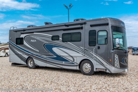 5-21-22 &lt;a href=&quot;http://www.mhsrv.com/thor-motor-coach/&quot;&gt;&lt;img src=&quot;http://www.mhsrv.com/images/sold-thor.jpg&quot; width=&quot;383&quot; height=&quot;141&quot; border=&quot;0&quot;&gt;&lt;/a&gt;  Used Thor Motor Coach for sale – 2022 Thor Aria 3401 is approximately 35 feet in length with 3 slides, 9,481 miles and features aluminum wheels, automatic leveling system, 2 ducted A/Cs with heat pumps, Onan diesel generator, Cummins diesel engine, Freightliner chassis, tilt and telescoping steering wheel, secondary engine brake, tire monitoring system, power visor, GPS, cruise control, water manifold, power patio awning, power door awning, cargo tray, pass-thru storage with side swing doors, LED running lights, water filtration system, exterior shower, exterior entertainment, clear paint mask, fiberglass roof, airhorns, solar, inverter, ceramic tile, 7 foot ceilings, multiplex lighting system, hardwood cabinets, power roof vents, power day/night shades, convection microwave, residential refrigerator with ice maker, electric 2 burner range, stackable washer &amp; dryer, theater seats, power cab over bunk, king bed, 4 flat screen TVs and much more. For additional information and photos, please visit Motor Home Specialist at www.MHSRV.com or call 800-335-6054.