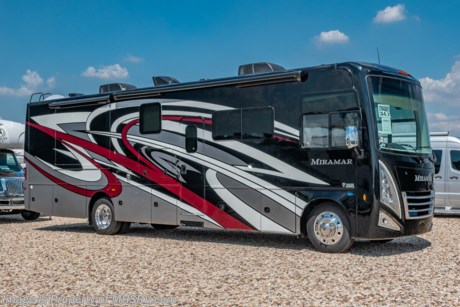 9-15-2023 &lt;a href=&quot;http://www.mhsrv.com/thor-motor-coach/&quot;&gt;&lt;img src=&quot;http://www.mhsrv.com/images/sold-thor.jpg&quot; width=&quot;383&quot; height=&quot;141&quot; border=&quot;0&quot;&gt;&lt;/a&gt;MSRP $267,428. The New 2023 Thor Motor Coach Miramar 34.7 Bath &amp; 1/2 class A gas motor home measures approximately 36 feet in length featuring full wall slide &amp; bedroom slide with king size Tilt-A-View™ bed, high polished aluminum wheels and automatic leveling system with touch pad controls. This amazing RV also features the updated Ford chassis, automatic headlights, steering wheel with tilt/telescoping steering column and hill start assist. This beautiful RV features the optional frameless dual pane windows. The Thor Motor Coach Miramar also features one of the most impressive lists of standard equipment in the RV industry including a power patio awning with LED lights, solar charging system with power controller, 84” interior heights, convection microwave, frameless windows, residential refrigerator, Winegard&#174; ConnecT™ WiFi Extender, Onan generator, bedroom TV, 1800-watt inverter, touchscreen dash radio with Bluetooth&#174; &amp; Sirius/XM&#174; Radio, electric entrance steps, tankless water heater and much more. For additional details on this unit and our entire inventory including brochures, window sticker, videos, photos, reviews &amp; testimonials as well as additional information about Motor Home Specialist and our manufacturers please visit us at MHSRV.com or call 800-335-6054. At Motor Home Specialist, we DO NOT charge any prep or orientation fees like you will find at other dealerships. All sale prices include a multi-point inspection, interior &amp; exterior wash, detail service and a fully automated high-pressure rain booth test and coach wash that is a standout service unlike that of any other in the industry. You will also receive a thorough coach orientation with an MHSRV technician, a night stay in our delivery park featuring landscaped and covered pads with full hook-ups and much more! Read Thousands upon Thousands of 5-Star Reviews at MHSRV.com and see what they had to say about their experience at Motor Home Specialist. MHSRV.com or 800-335-6054 - Why Pay More? Why Settle for Less?