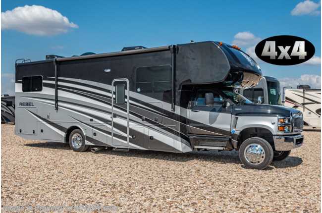 2023 Nexus Rebel 35R Bunk Model 4x4 International® CV™ Series Super C W/ Solar, Ext. TV, Ext. Fridge &amp; More