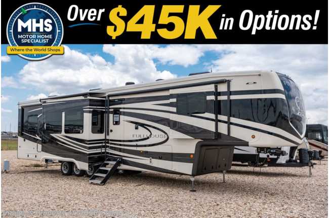 2023 DRV Full House LX455 Toy Hauler W/ Mor-Ryde Step Above Step, Garage Patio System, Electric Drop Down Bed &amp; More