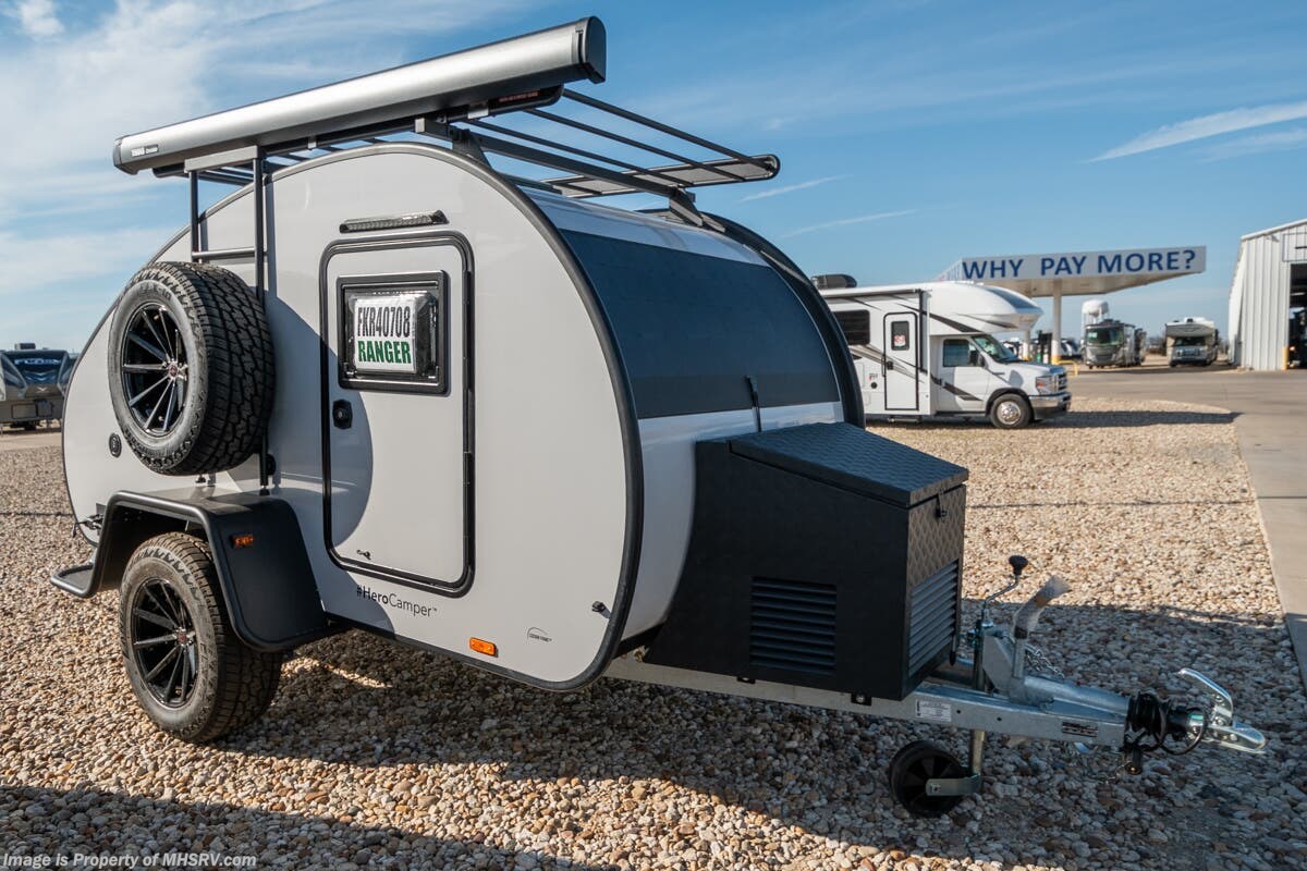 2022 Hero Camper Ranger - Teardrop Travel Trailer W/ Solar, Spare Tire, Black Rims, Bluetooth &amp; More