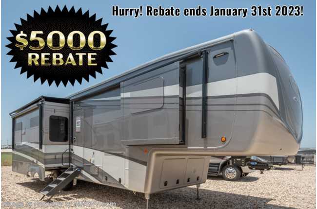 2022 DRV Mobile Suites 40KSSB4 W/ Heat Pads, W/D, Theater Seats, Heat Pumps, Power Cord Reel &amp; Much More