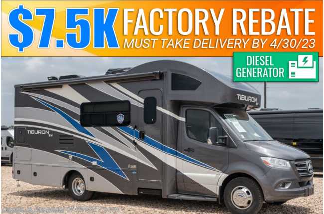 2023 Thor Motor Coach Tiburon 24FB SV Sprinter Diesel W/ Auto Leveling, Diesel Gen, Safety Tether &amp; More