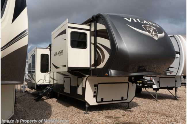 2019 Vanleigh Vilano 360RL W/ Rims, Dual A/C, Theater Seats, W/D, King, Ext. TV, Fireplace, Auto Leveling &amp; More