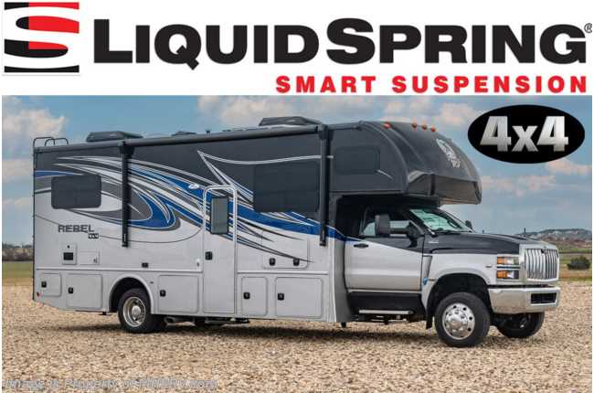 2023 Nexus Rebel 30R 4x4 International® CV™ Series Super C W/ Liquid Springs,  Theater Seating, Solar, Oven, Mobile Eye &amp; More