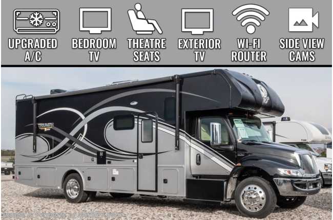 2023 Nexus Triumph 32TSC Super C W/ Theater Seating, Ext. TV, Side View Cams &amp; Much More