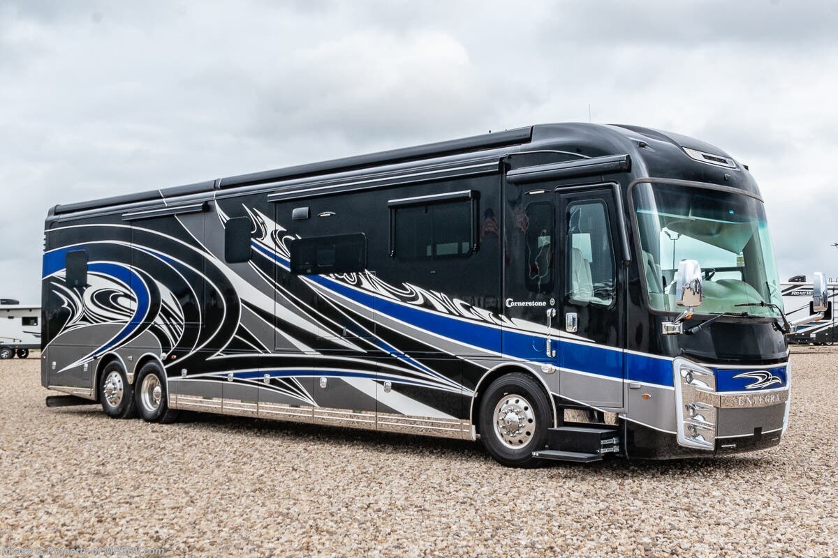 2021 Entegra Coach Cornerstone 45W Bath &amp; 1/2 W/ Theater Seats, W/D, 3 A/Cs, Central Vac, Ext. Freezer, Ceiling Fans &amp; More