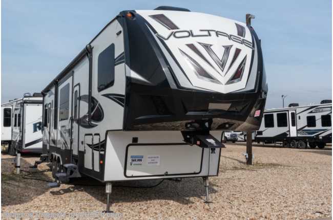 2018 Dutchmen Voltage V3805 Bath &amp; 1/2, Bunk Toy Hauler W/ Fireplace, Oven, Central Vac &amp; More