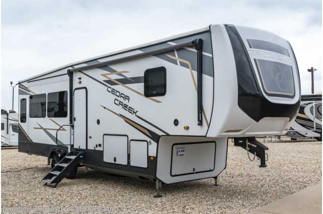 2021 Forest River Cedar Creek 311RL W/ Pwr Patio Awning, Oven, Theater Seats, Dual A/Cs, Auto Leveling &amp; More