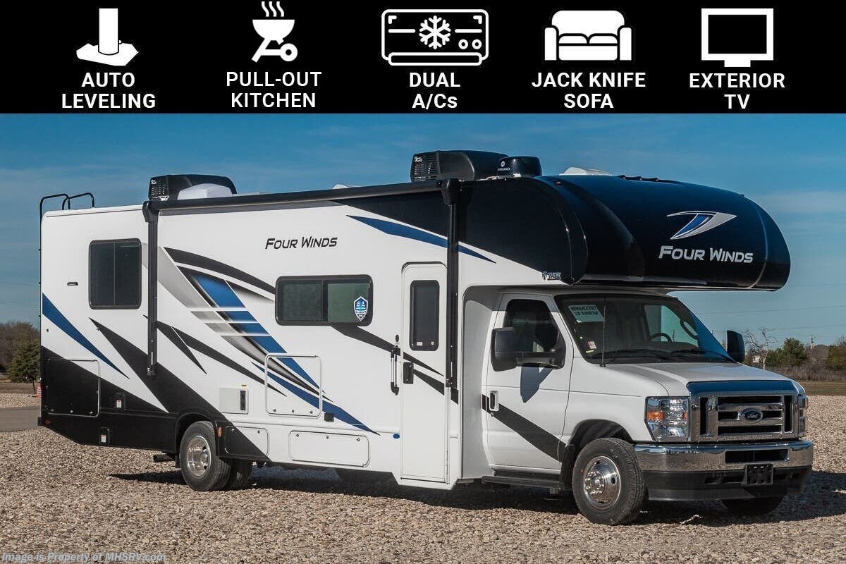 2024 Thor Motor Coach Four Winds 31MV W/ Auto Leveling Jacks, Dual A/Cs, Ext. TV, Jack Knife Sofa &amp; More