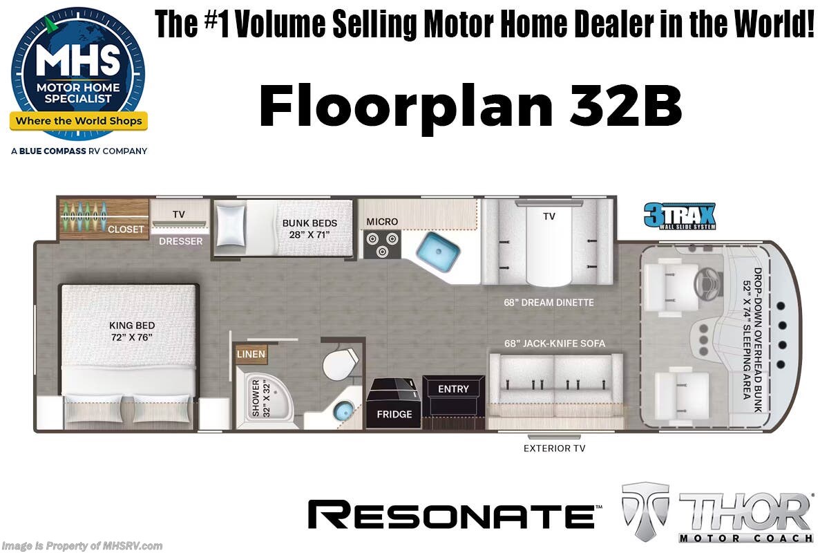 Resonate 32B Floorplan - Thor Motor Coach
