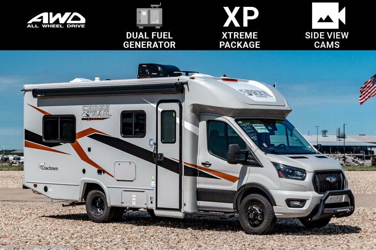 2025 Coachmen Cross Trail 21XG AWD W/ Duel Fuel Gen., Xtreme Pkg., Sideview Cam., Power Vent &amp; More