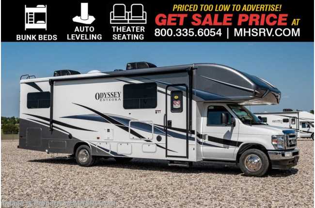 2025 Entegra Coach Odyssey 31F Bunk Model RV W/ Auto Leveling, Solar, Dual A/Cs, Bedroom TV, Theater Seats, 2nd House Battery &amp; More