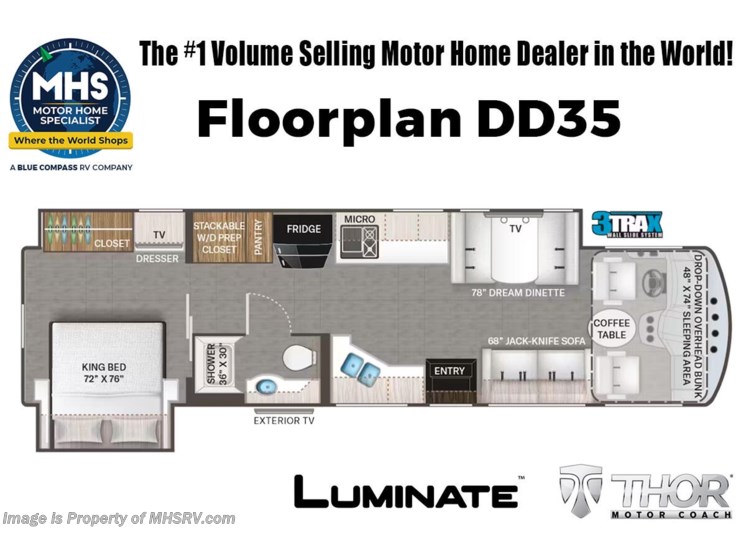 Floorplan of 2025 Thor Motor Coach Luminate DD35