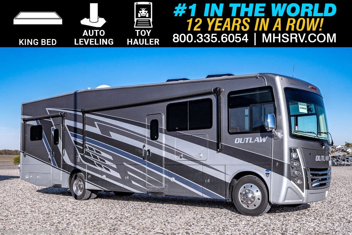 2025 Thor Motor Coach Outlaw Toy Hauler 38KB Toy Hauler RV W/ Solar, King Bed, Auto Leveling &amp; More