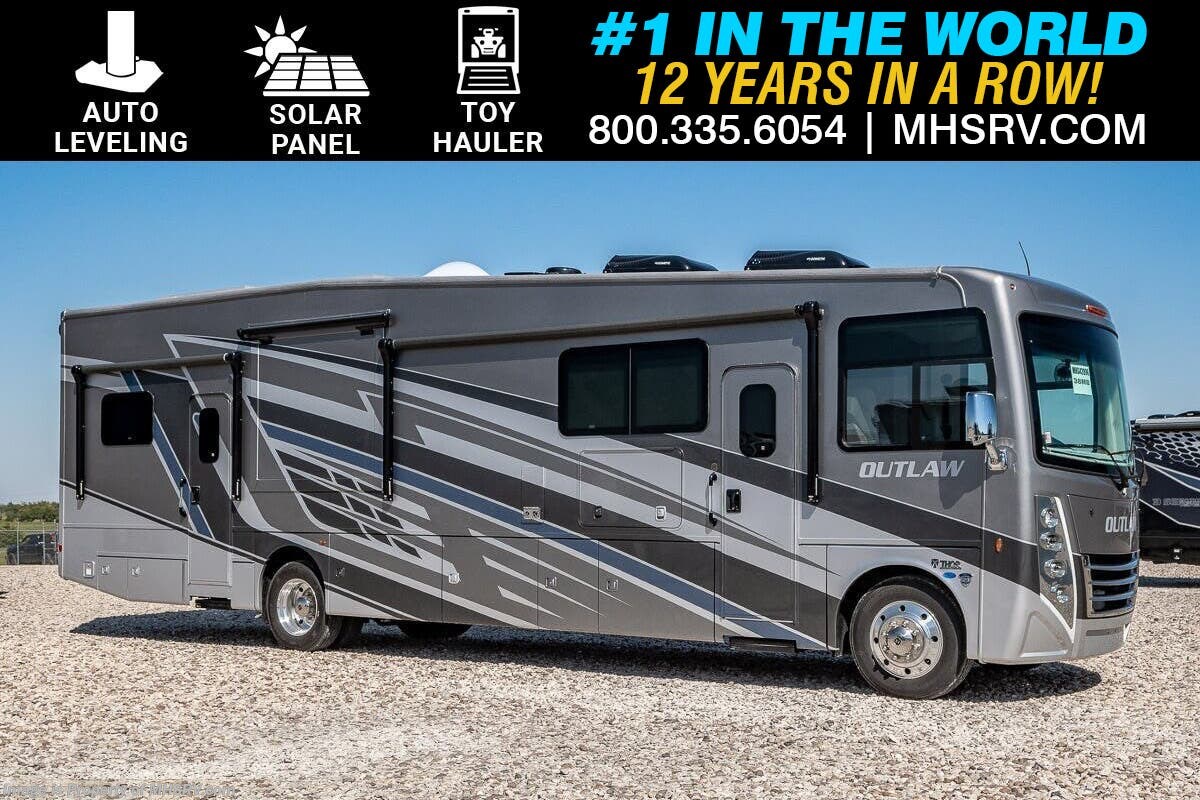 2025 Thor Motor Coach Outlaw Toy Hauler 38MB Toy Hauler RV W/ Solar, Auto Leveling, Heated Tanks &amp; More