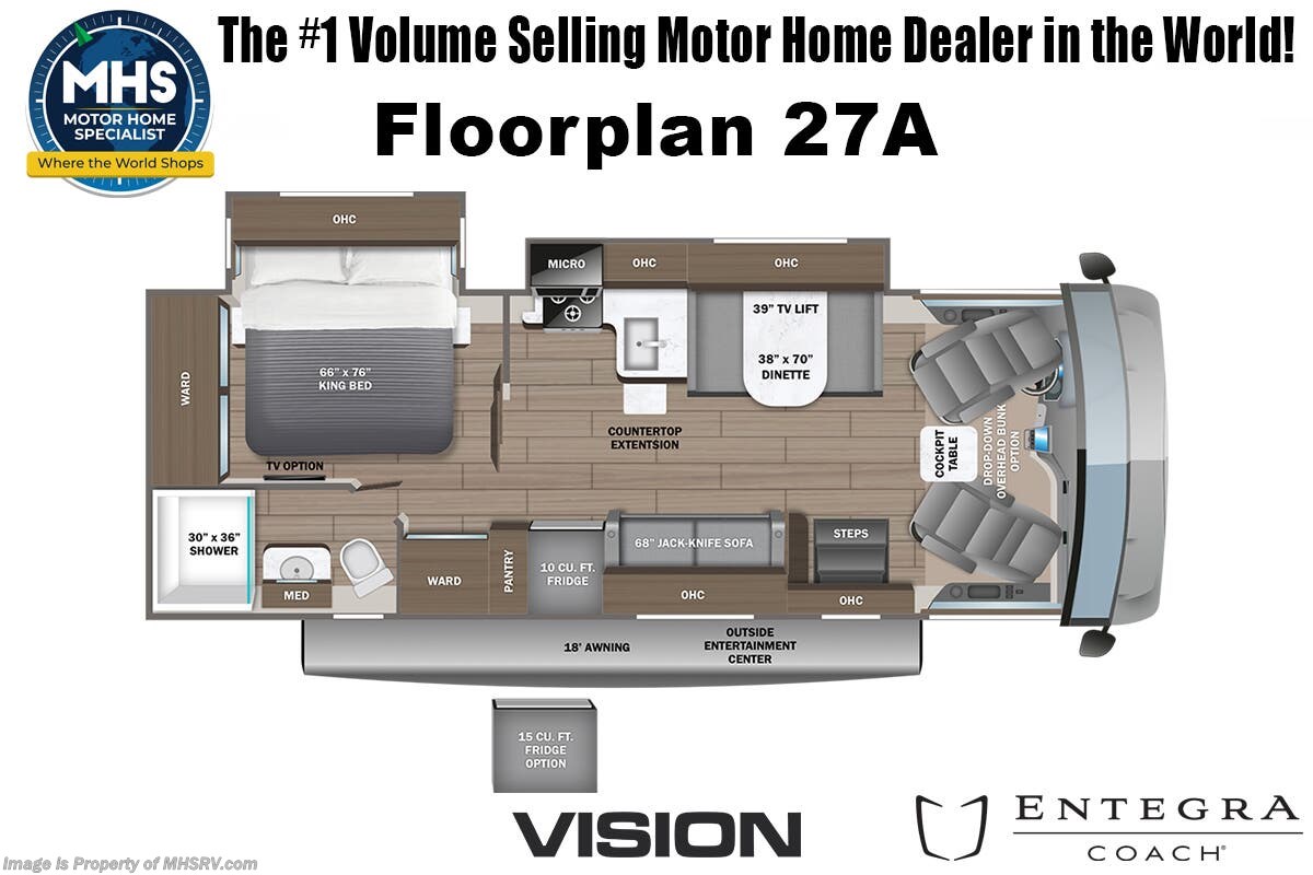 Floorplan of 2025 Entegra Coach Vision 27A