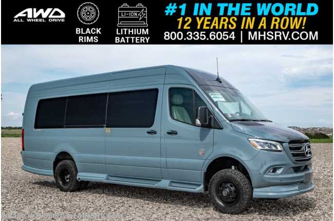 2025 OGV Luxury Coach V-Cruise 8DBA Luxury B Van AWD RV W/ Black Out Rims, Lithium Batt., Apple TV, Wireless Internet &amp; More