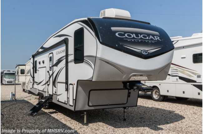 2022 Keystone Cougar Half-Ton 29RKS 5th Wheel W/ Auto Leveling Jacks, Fireplace, Theater Seats, Solar, Ext. Grill, Oven &amp; More