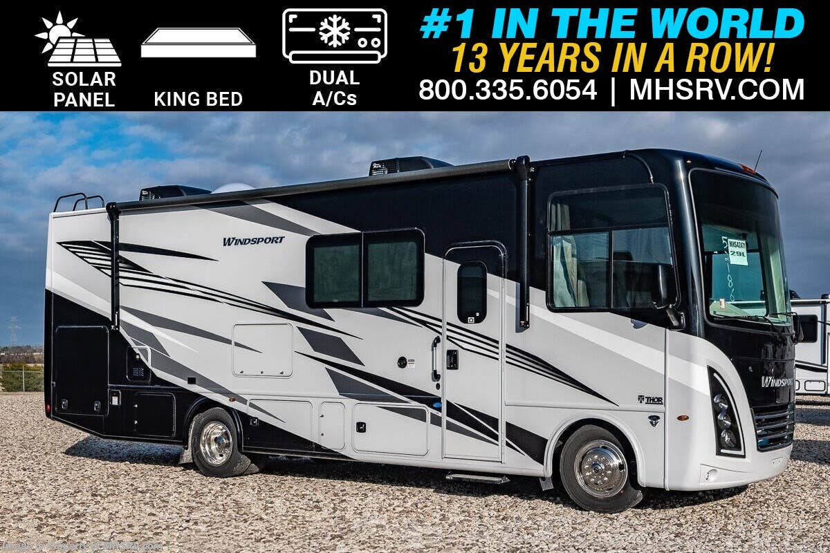 2025 Thor Motor Coach Windsport 29L W/ Dual Pane Windows, King Bed, Dual A/Cs, Solar &amp; More!