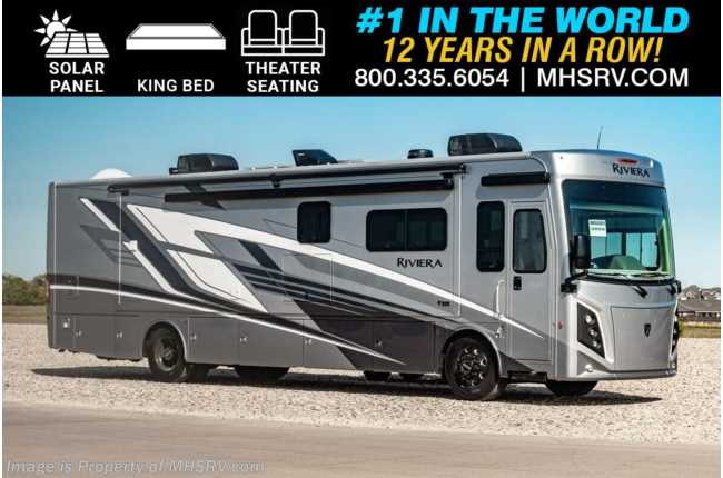 2025 Thor Motor Coach Riviera 38RB 340HP Diesel Pusher Bath &amp; 1/2 RV W/ Theater Seats, Rapid Camp+® Multiplex System, Solar, King Bed &amp; More