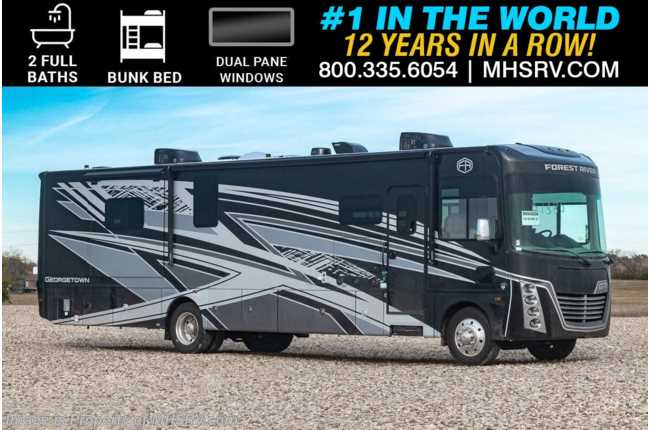 2025 Forest River Georgetown GT7 36K7 2 Full Bath Bunk Model RV W/ Dual Pane Windows, 7KW Gen, W/D, Theater Seats &amp; Much More