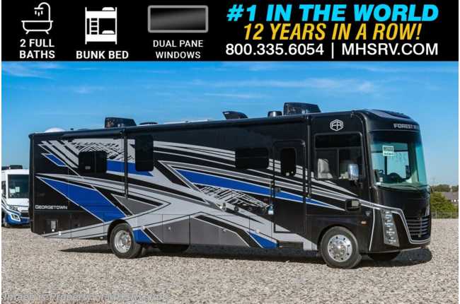 2025 Forest River Georgetown GT7 36K7 2 Full Bath Bunk Model RV W/ Dual Pane Windows, W/D, Theater Seats &amp; Much More