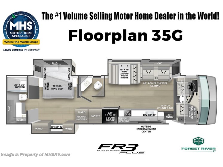 Floorplan of 2025 Forest River FR3 Plus 35G