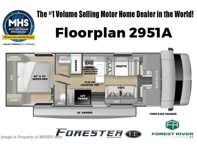 Floorplan of 2025 Forest River Forester 2951A