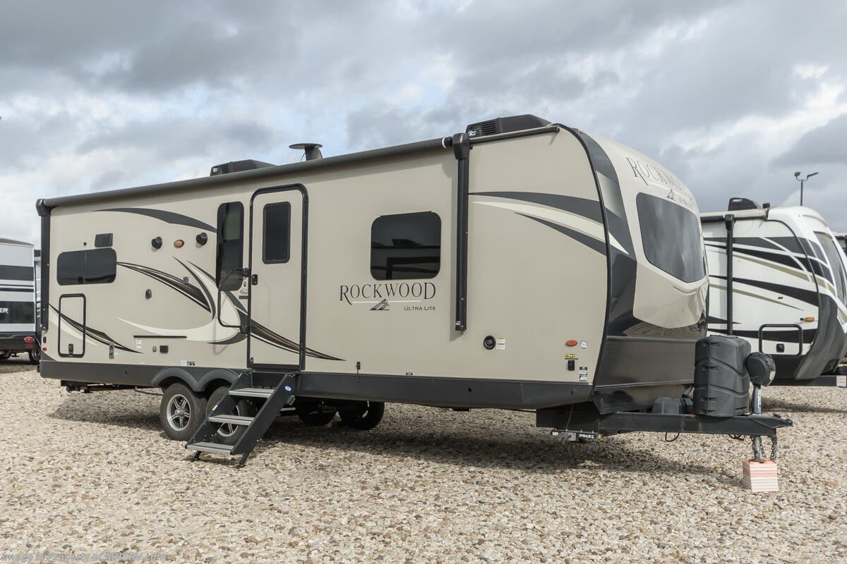 2021 Forest River Rockwood 2613BS Trailer W/ Solar, Alum. Wheels, 50A Power, Oven, Pwr. Patio Awning &amp; More